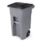 Toter 32 Gal. Graystone Trash Can with Quiet Wheels and Attached Black Lid ANA32 - alternate 1